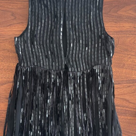 Alice + Olivia Sequin Bubble Hem Cocktail Dress - Size XS - Black - Picture 3 of 5